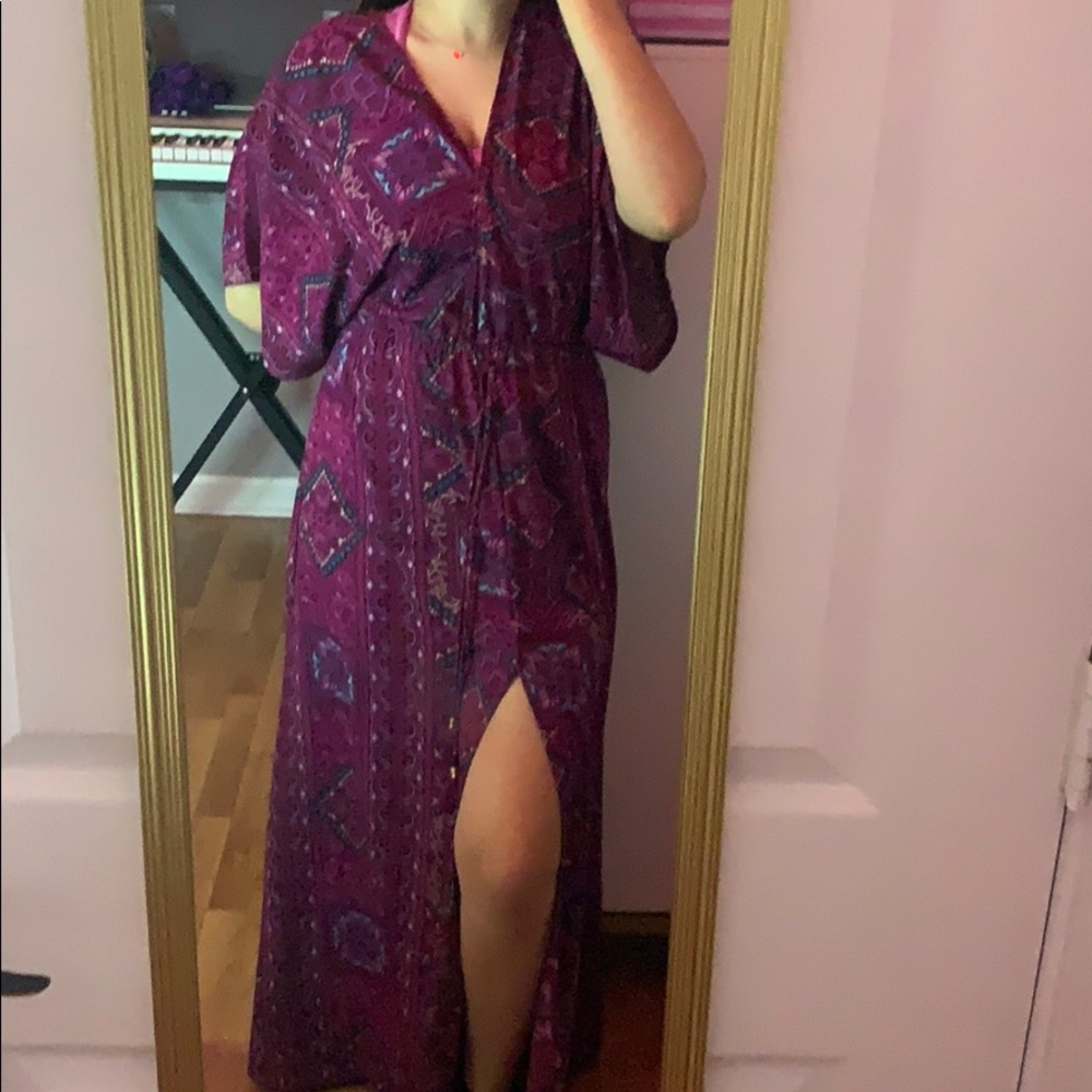 Long purple dress with slit